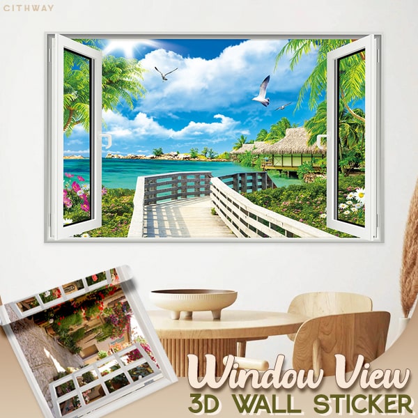 Cithway™ Self-Adhesive 3D Window View Wall Sticker