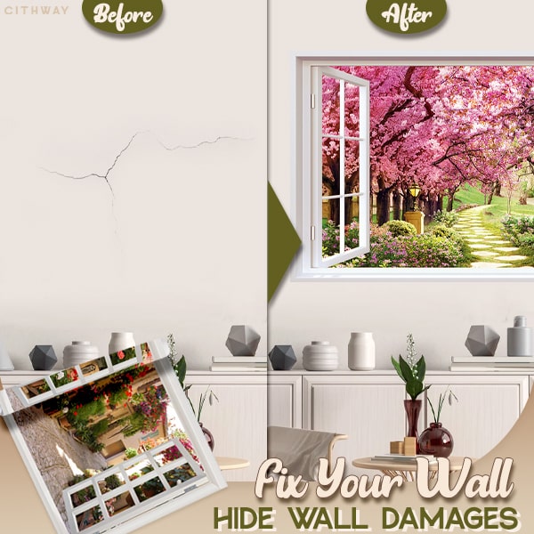 Cithway™ Self-Adhesive 3D Window View Wall Sticker