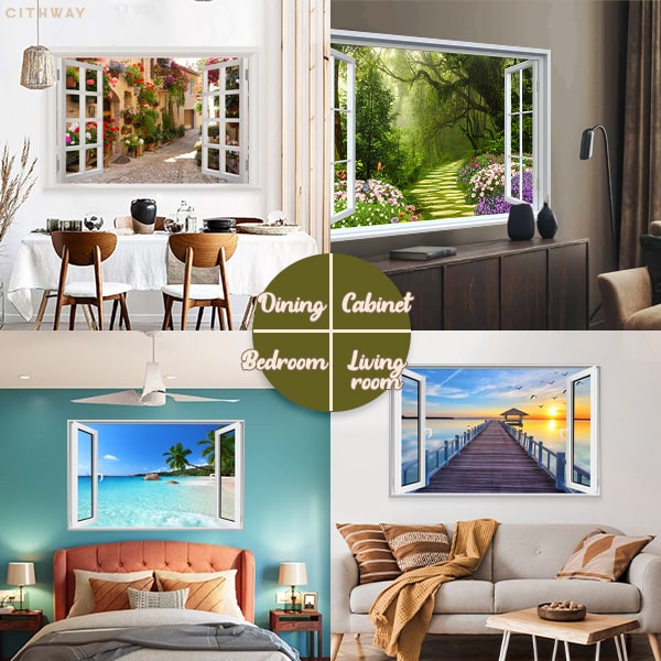 Cithway™ Self-Adhesive 3D Window View Wall Sticker