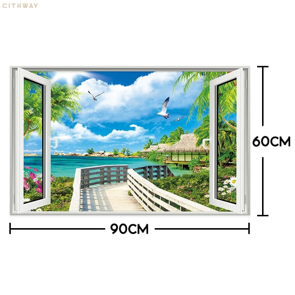 Cithway™ Self-Adhesive 3D Window View Wall Sticker