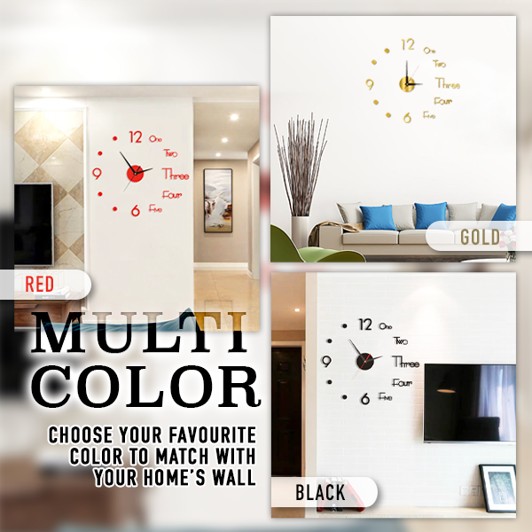 3D Luminous Frameless Wall Clock Set